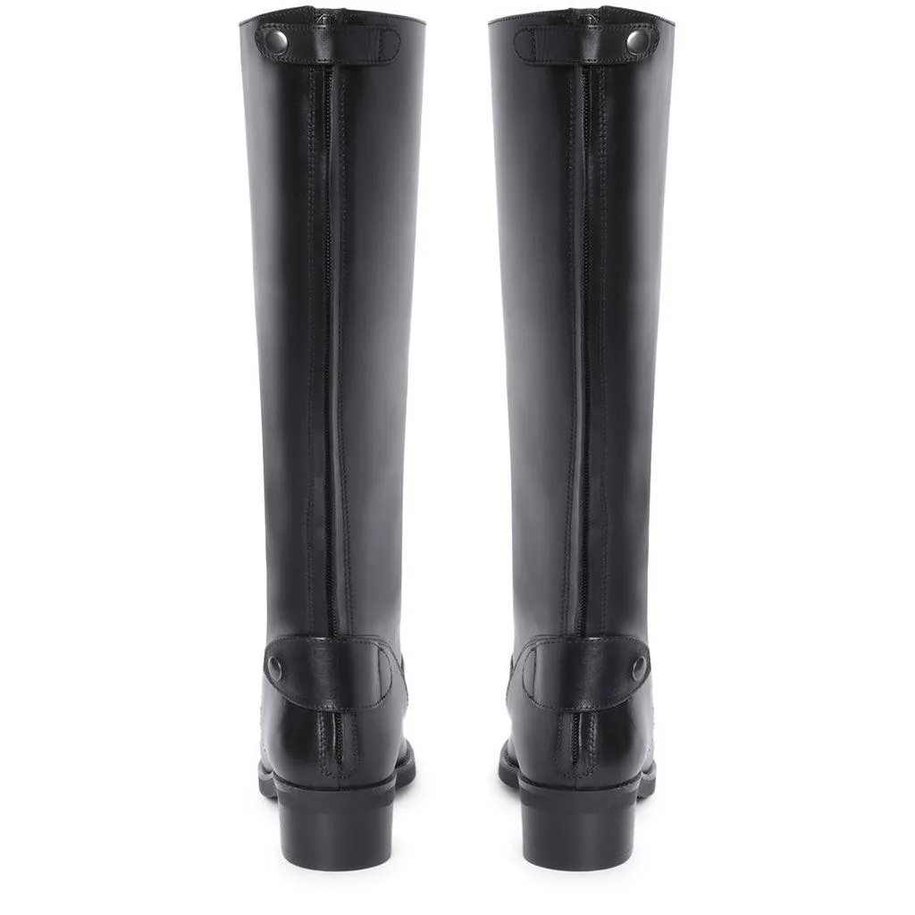 Saint Stella Black Leather Knee High Boots