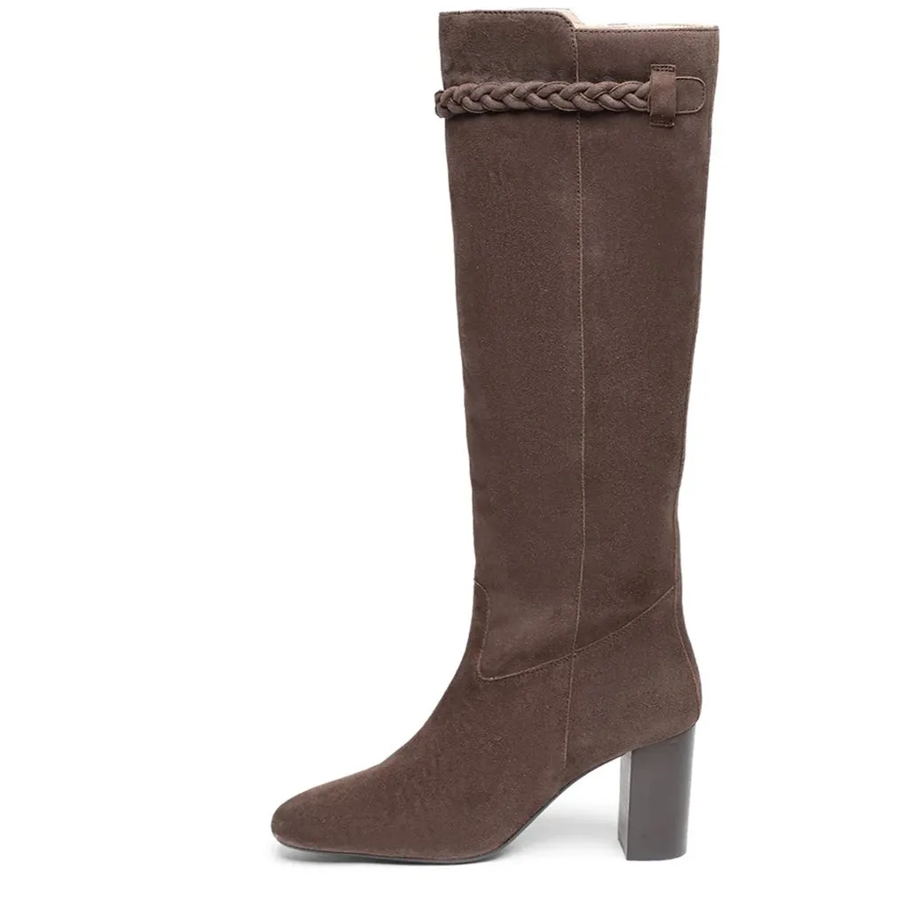 Saint Zinon Brown Suede Leather knee High boots