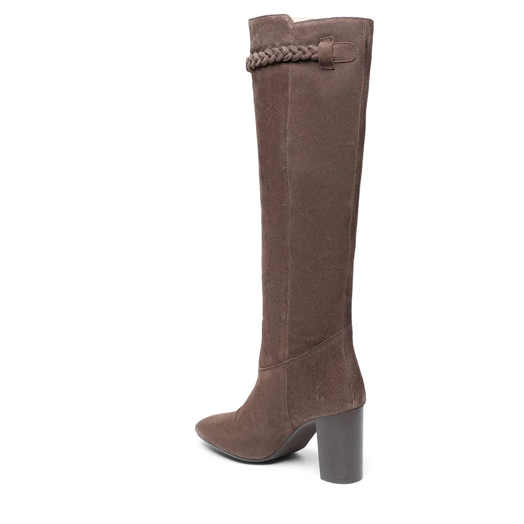 Saint Zinon Brown Suede Leather knee High boots