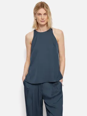 Satin Sleeveless Top | Blue