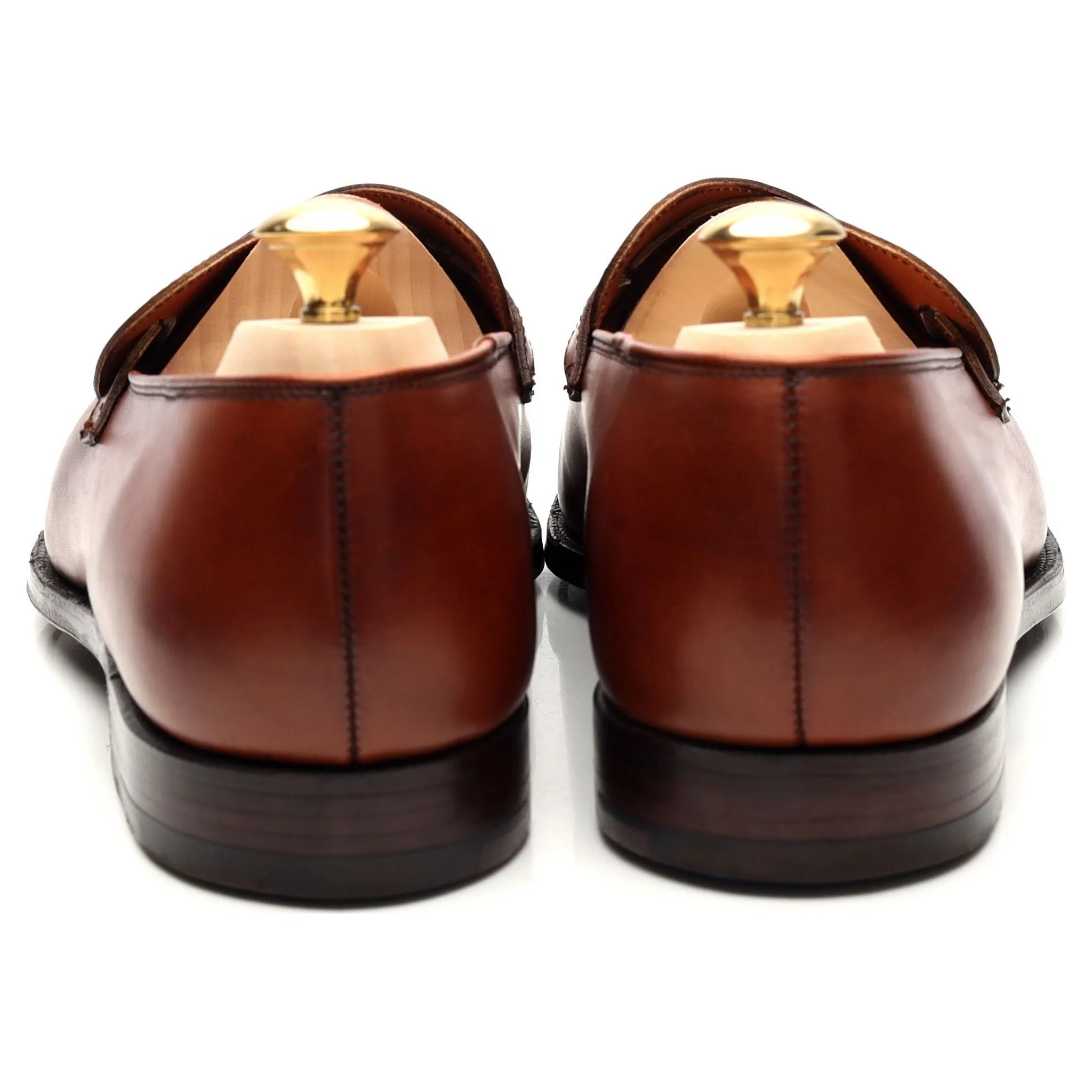 'Selby' Tan Brown Leather Butterfly Loafers UK 8.5 E