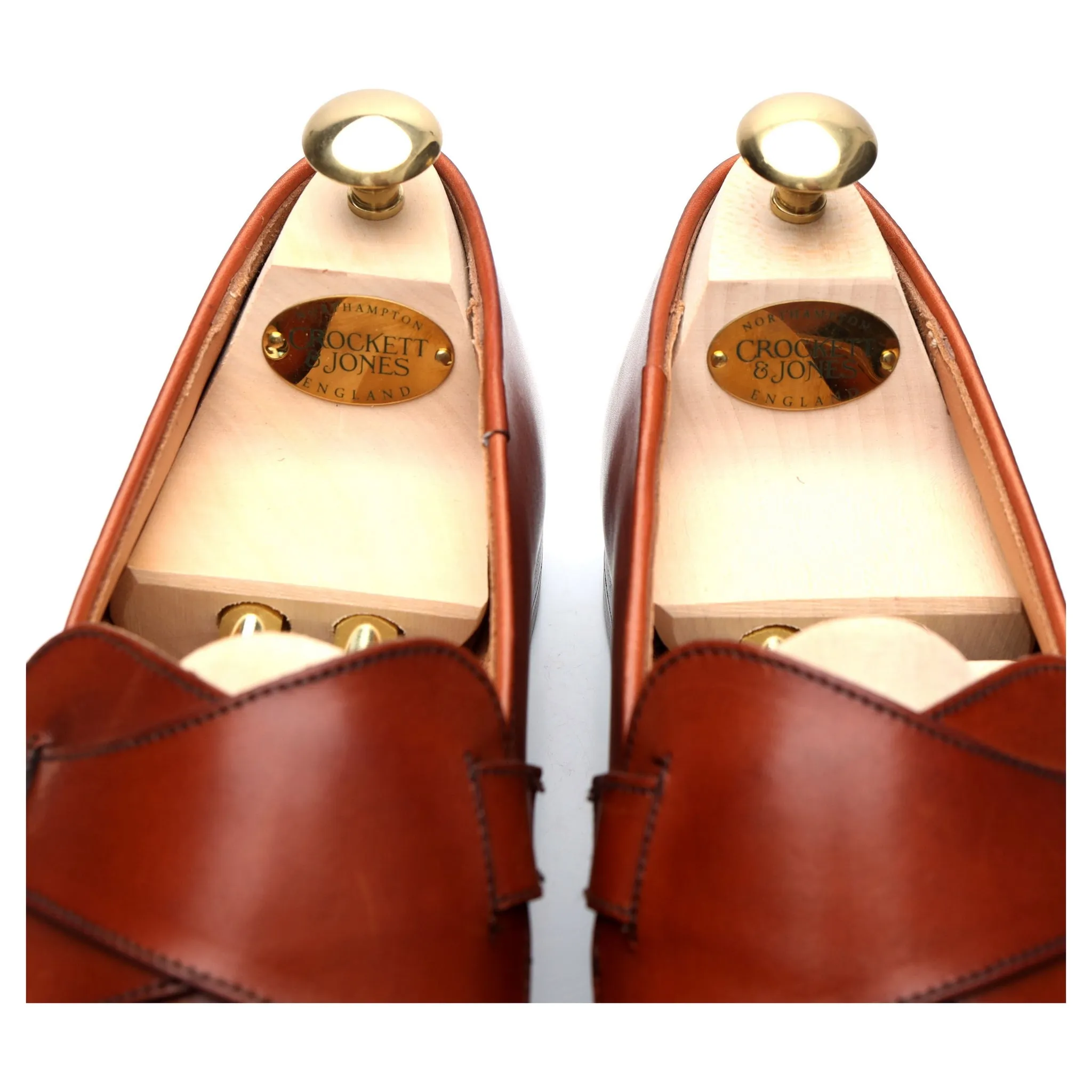 'Selby' Tan Brown Leather Butterfly Loafers UK 8.5 E