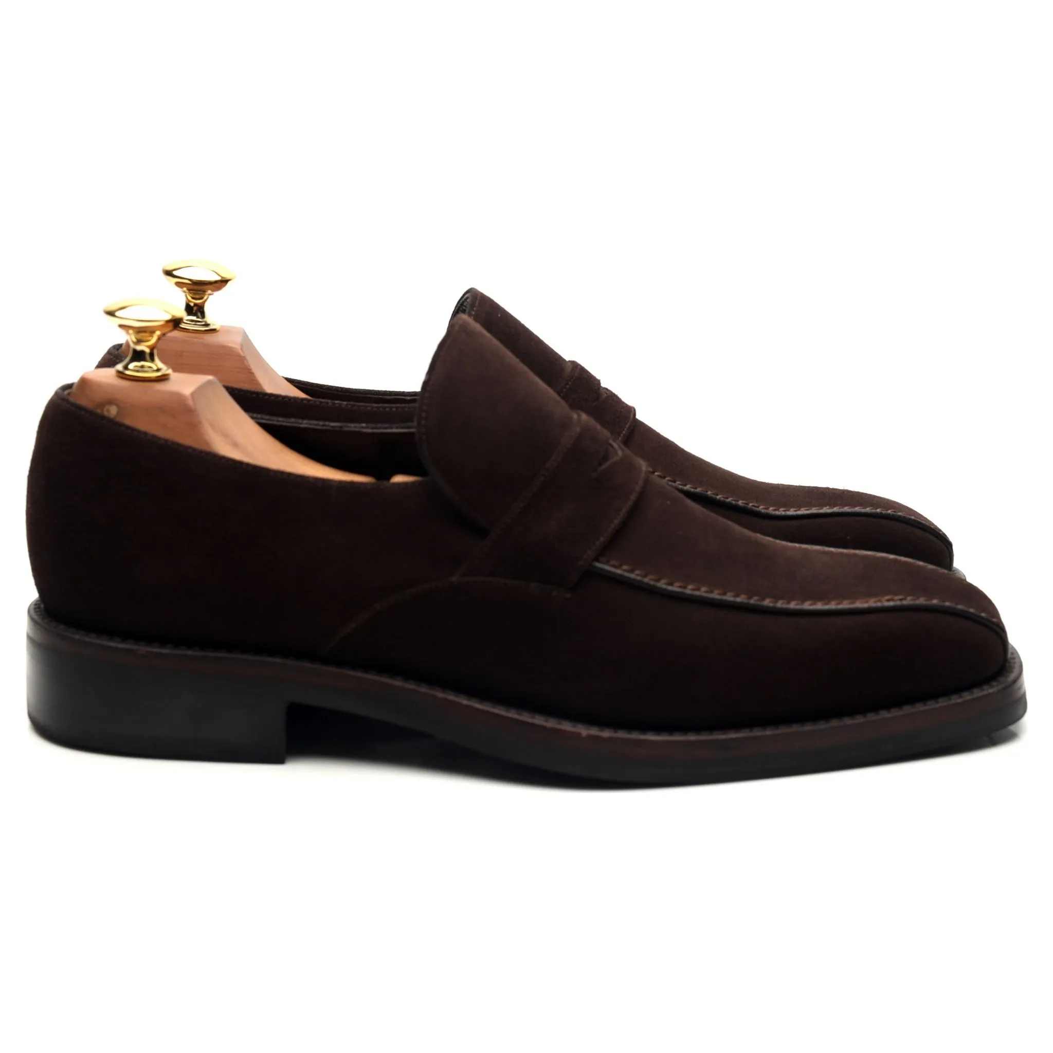 'Seville' Dark Brown Suede Loafers UK 6.5