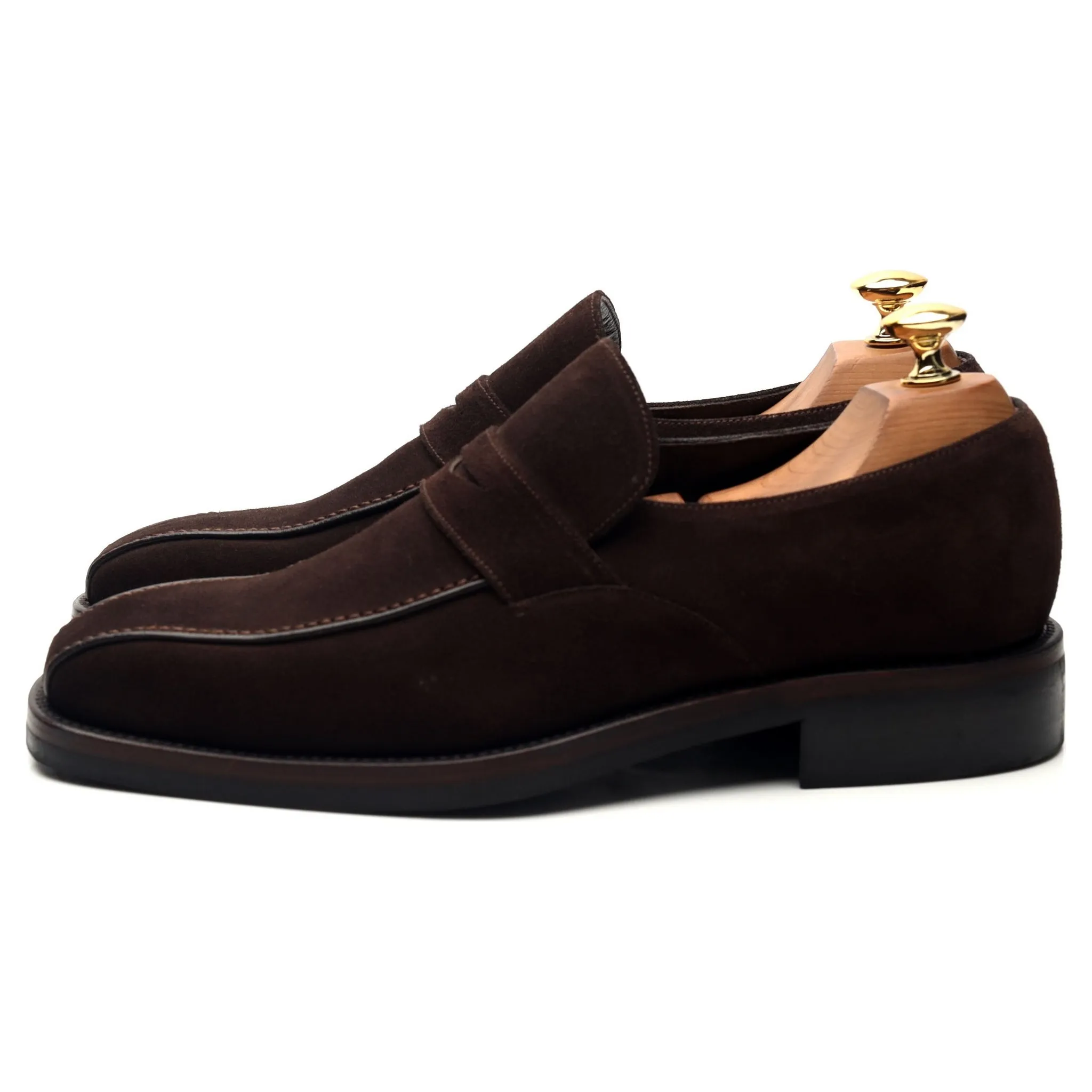 'Seville' Dark Brown Suede Loafers UK 6.5