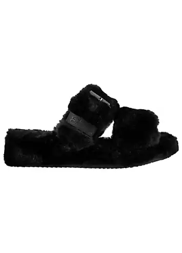 Skechers Womens Black Cosy Wedge Sandals | Kaleidoscope