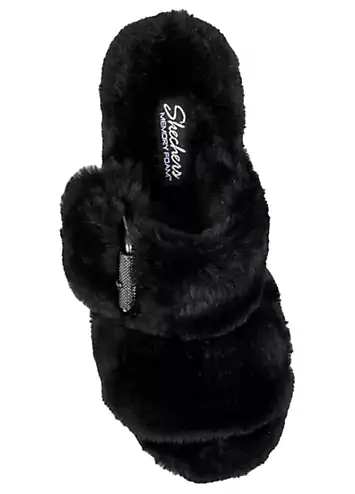 Skechers Womens Black Cosy Wedge Sandals | Kaleidoscope