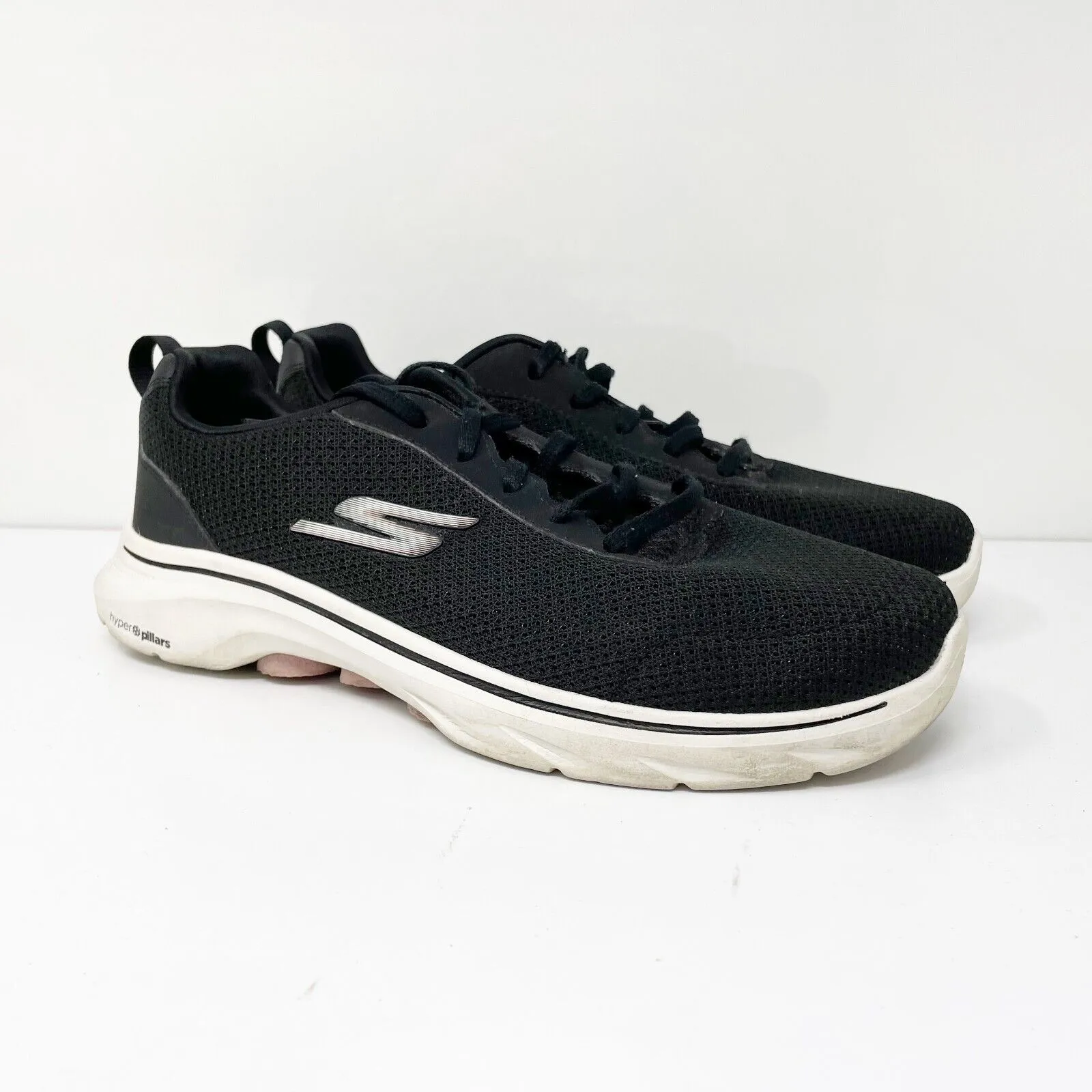 Skechers Womens Go Walk 7 Clear Path 125207W Black Running Shoes Sneakers Sz 8.5