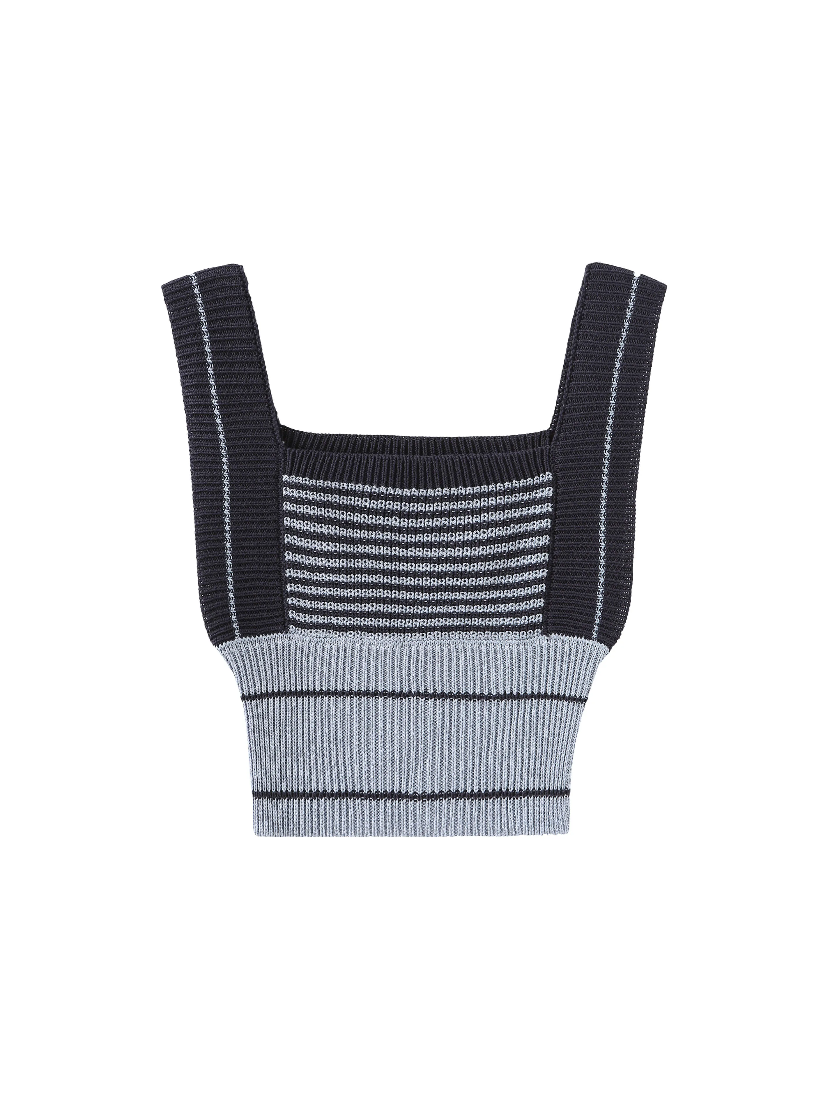 Sleeveless Striped Fitted Knit Top