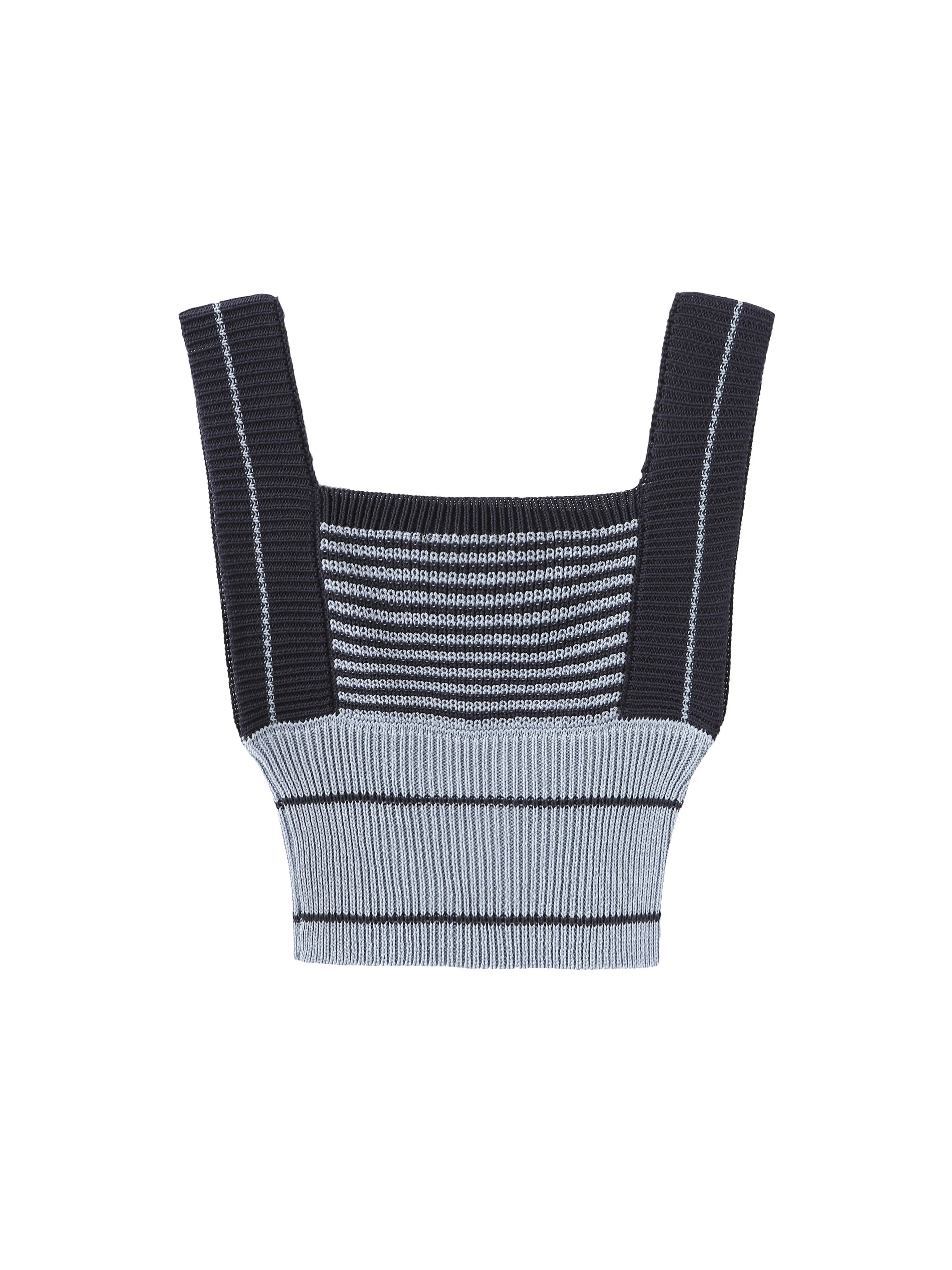 Sleeveless Striped Fitted Knit Top