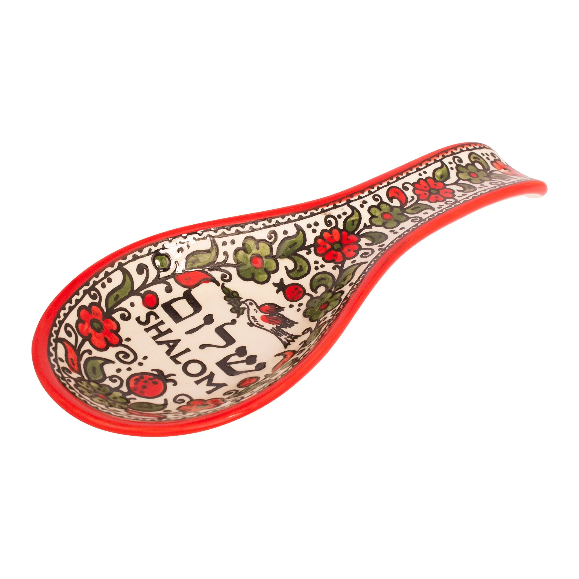 Spoon Shaped Bowl Pottery Red Shalom Décor Armenian Ceramic Hand made 10/25cm