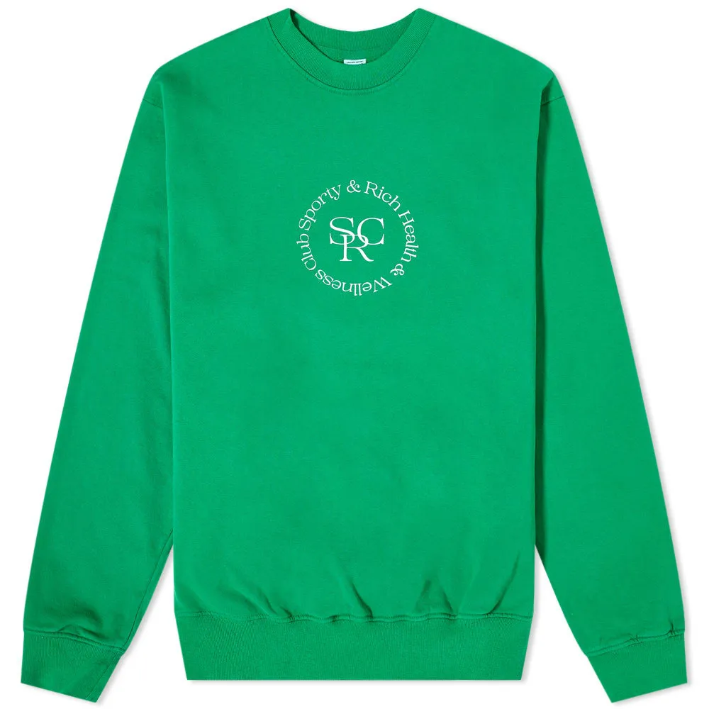 Sporty & Rich SRHWC Crew SweatJolly Green & White