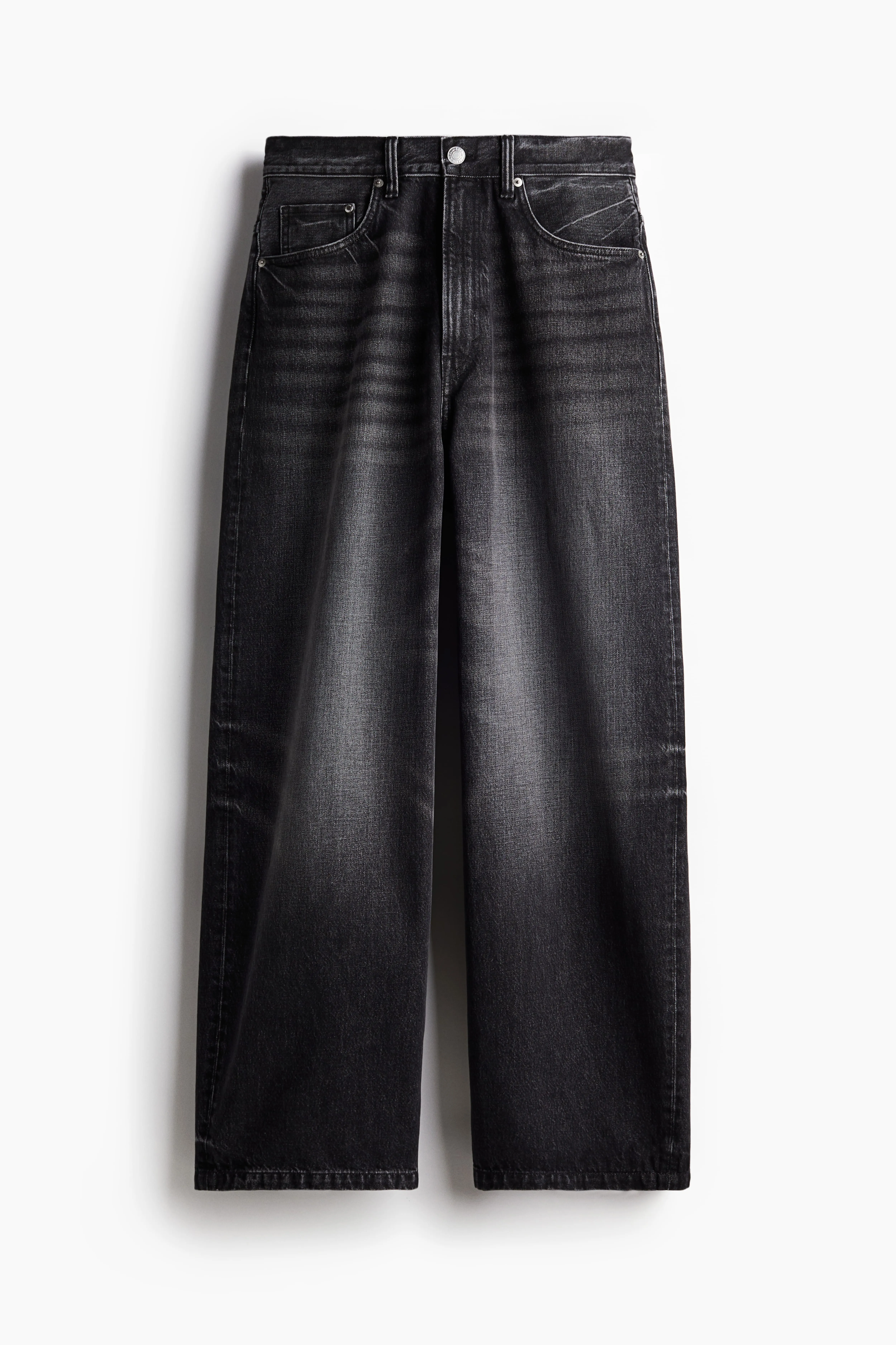 Super Baggy Jeans - Regular waist - Extra-long legs - Denim black - Men | H&M GB