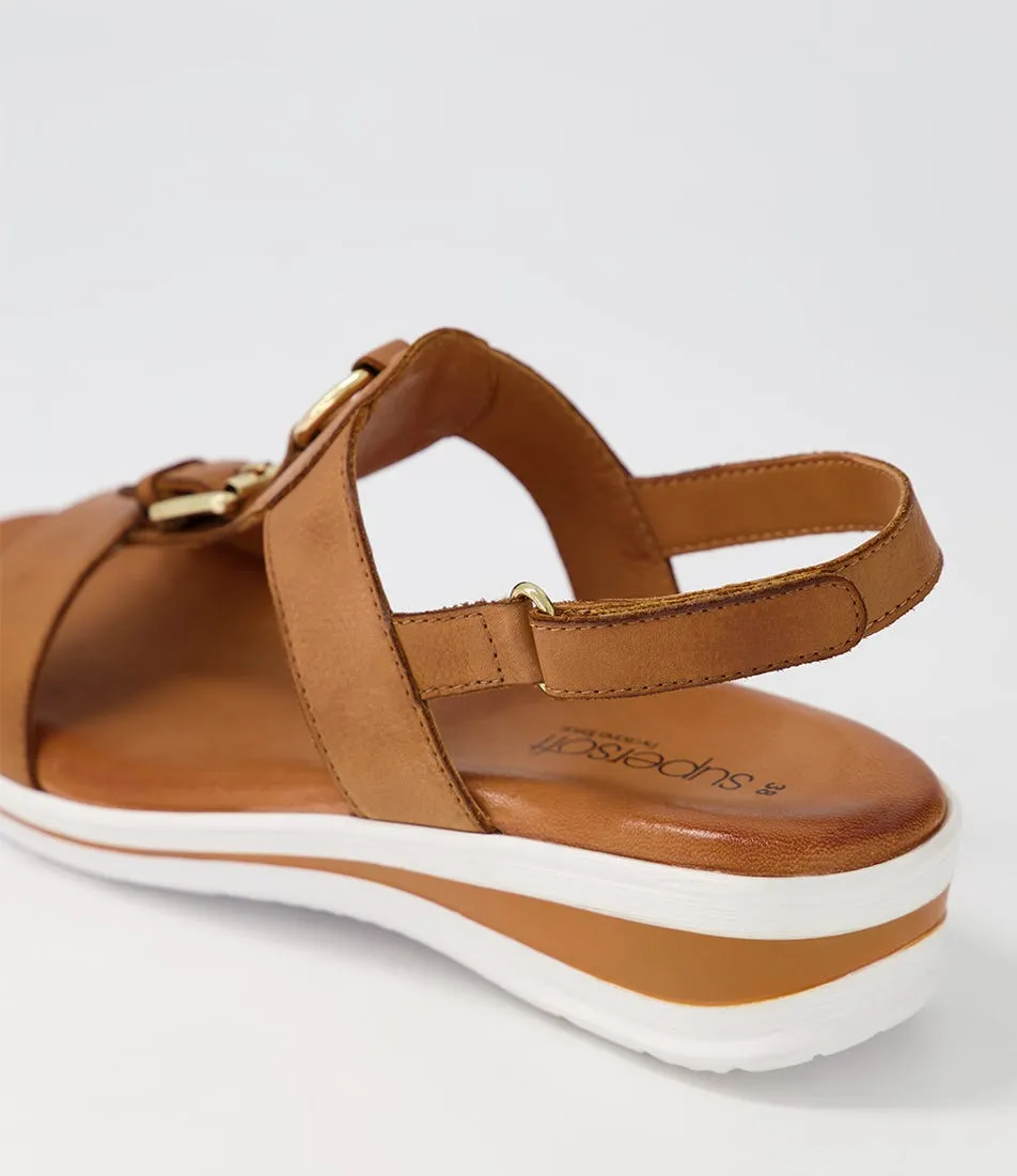 SUPERSOFT Tomtion New Tan Leather Sandals Ws