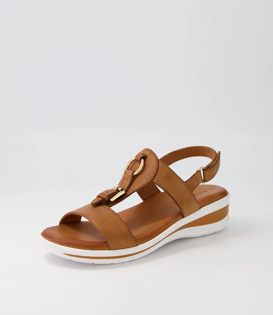 SUPERSOFT Tomtion New Tan Leather Sandals Ws