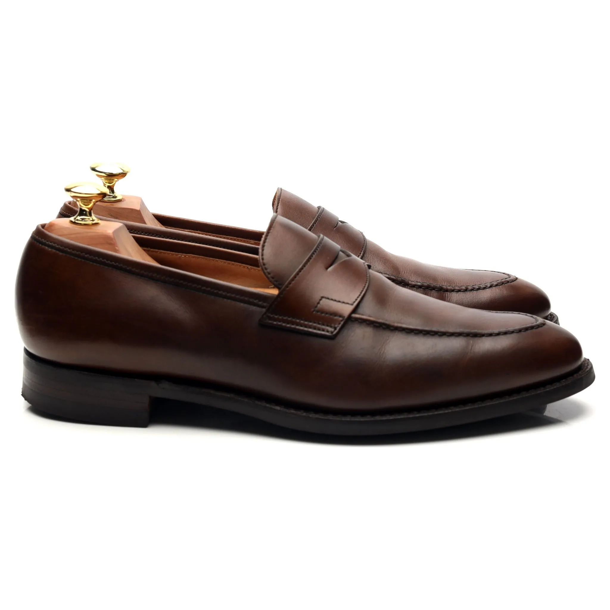 'Sydney' Dark Brown Leather Loafers UK 8.5 E