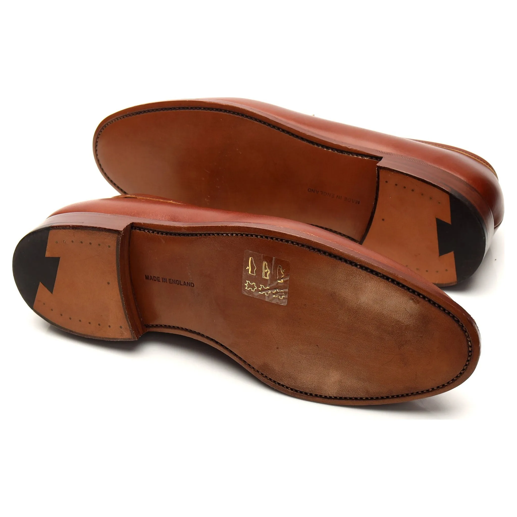 Tan Brown Leather Loafers UK 10