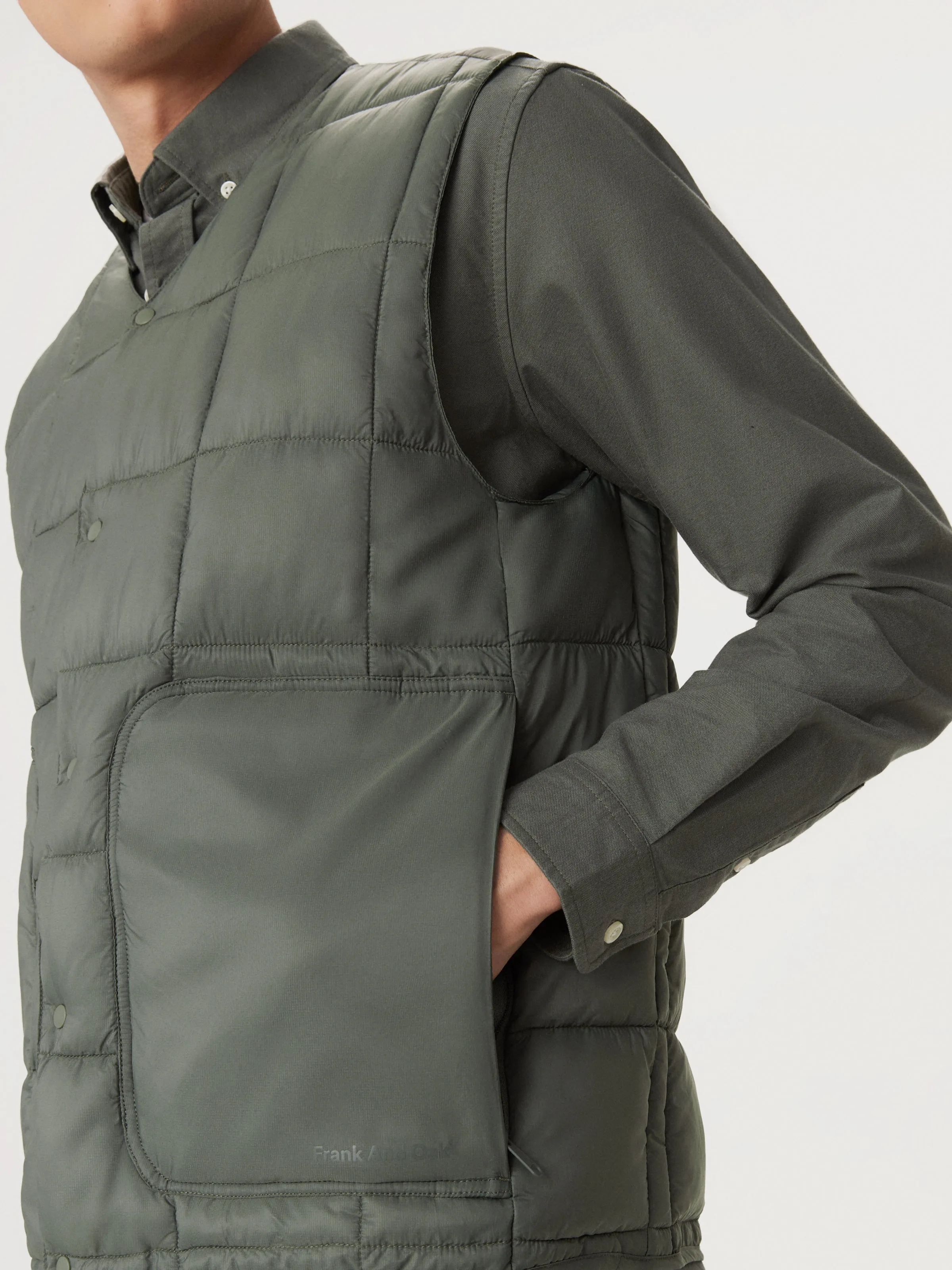 The Aero Quilted Vest in Boreal Green