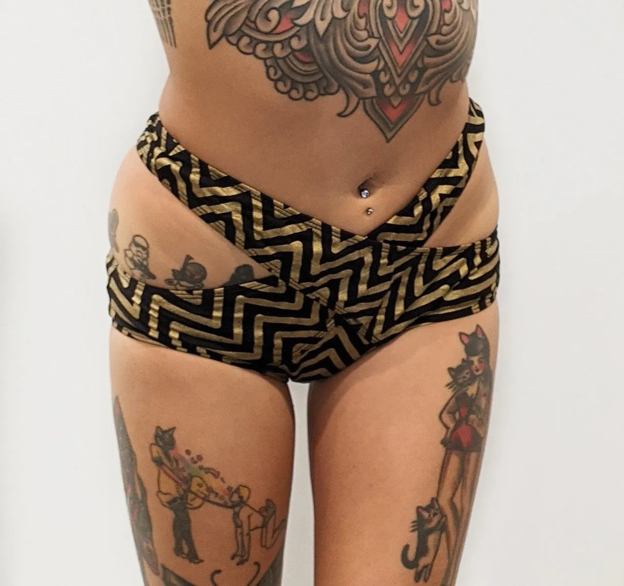 Tia Chevron Print Bikini shorts