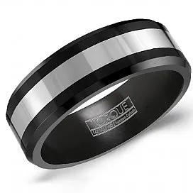 Torque Black Ceramic Wedding Band TU-0031