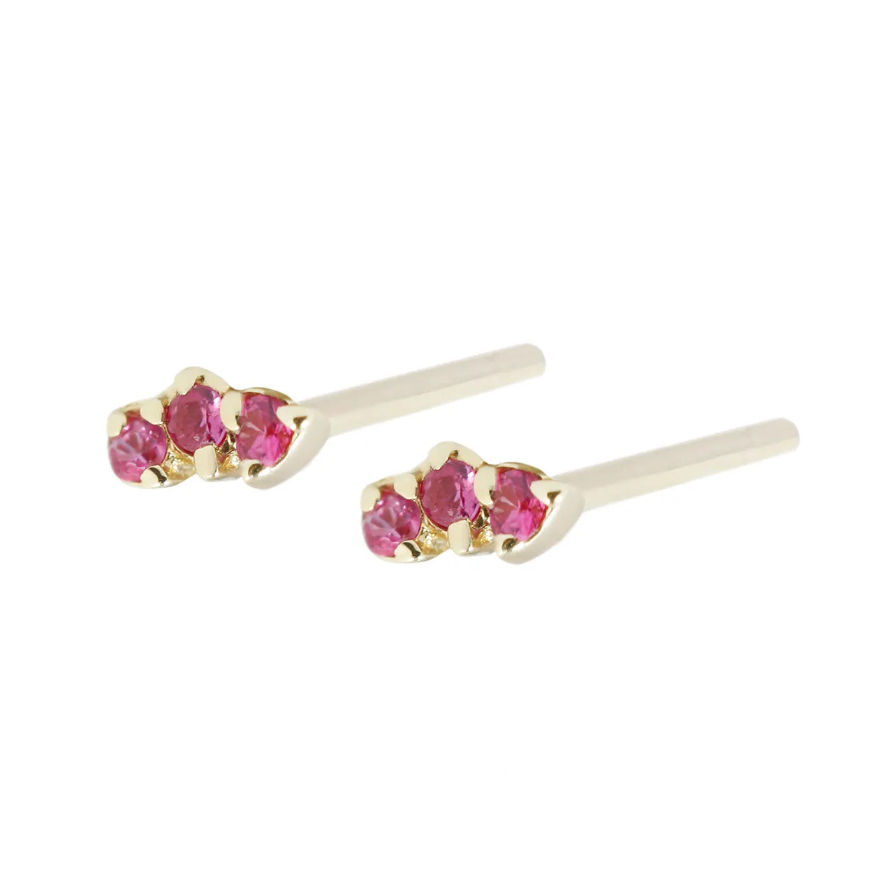 Trio studs pink sapphire