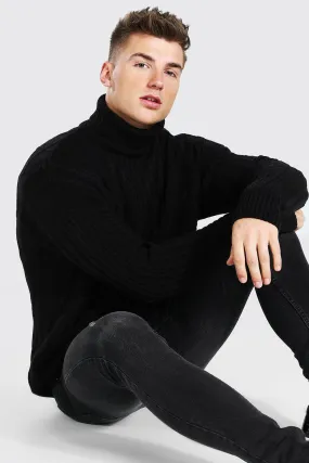 Turtleneck Chunky Cable Knitted Sweater