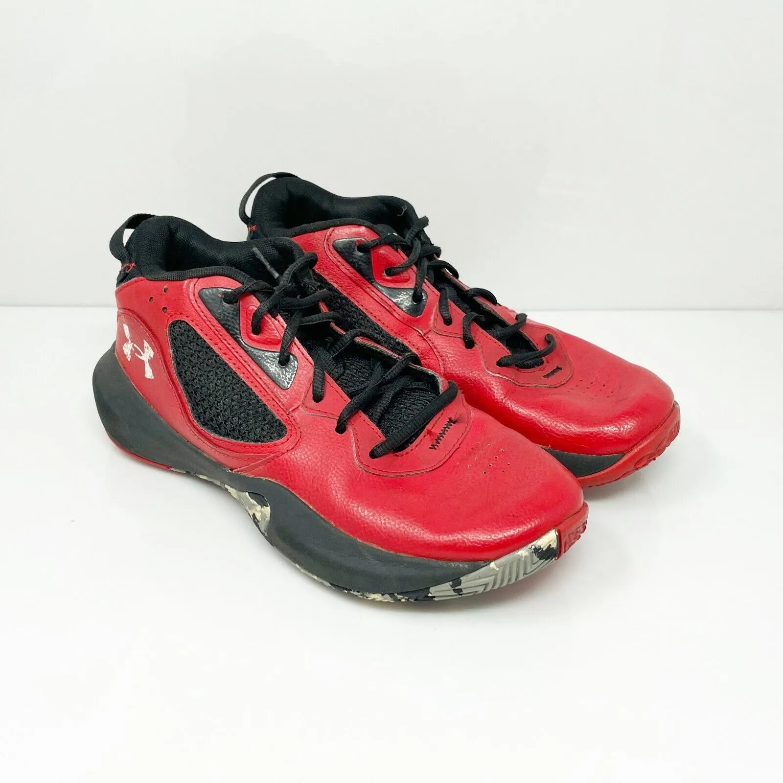 Under Armour Boys Lockdown 6 3025617-600 Red Running Shoes Sneakers Size 6.5Y