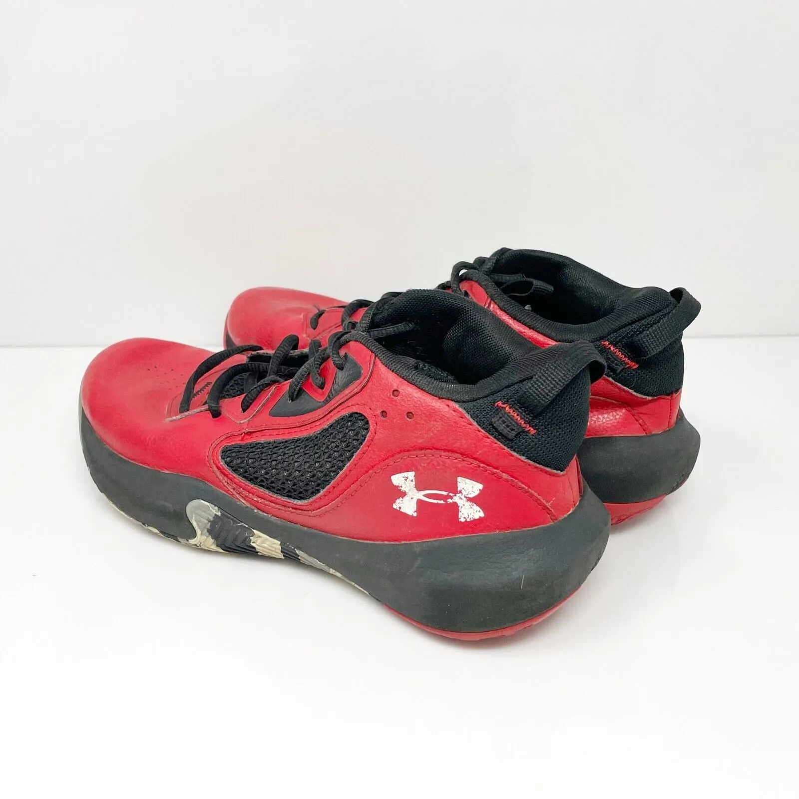 Under Armour Boys Lockdown 6 3025617-600 Red Running Shoes Sneakers Size 6.5Y