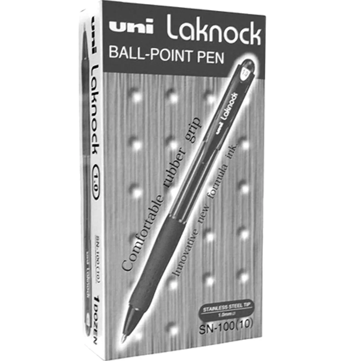 Uni-Ball SN-100 Laknock Retractable Ballpoint Pen Medium 1.0mm Black Box 12