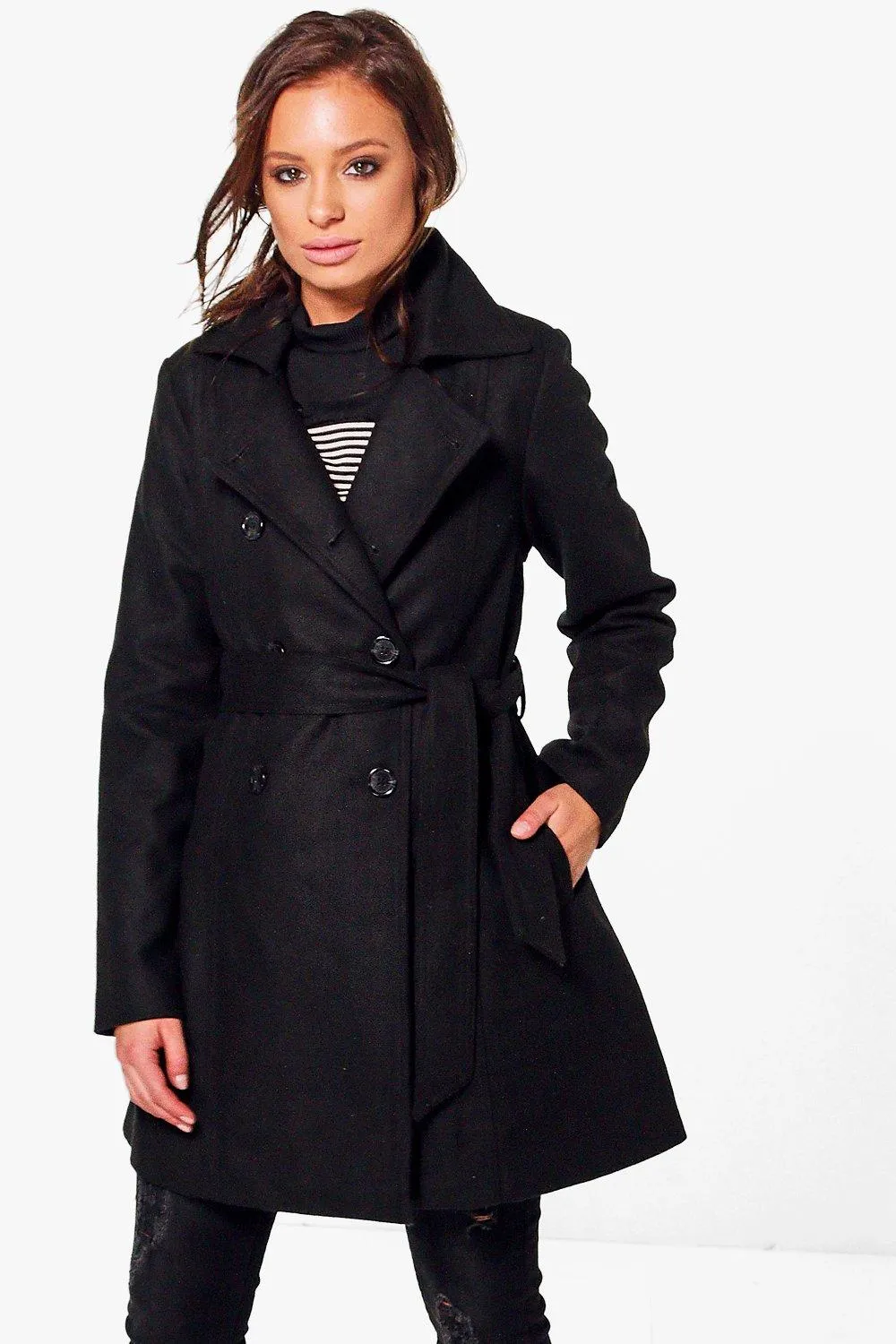 Vanessa Double Breasted Belted Trench Coat