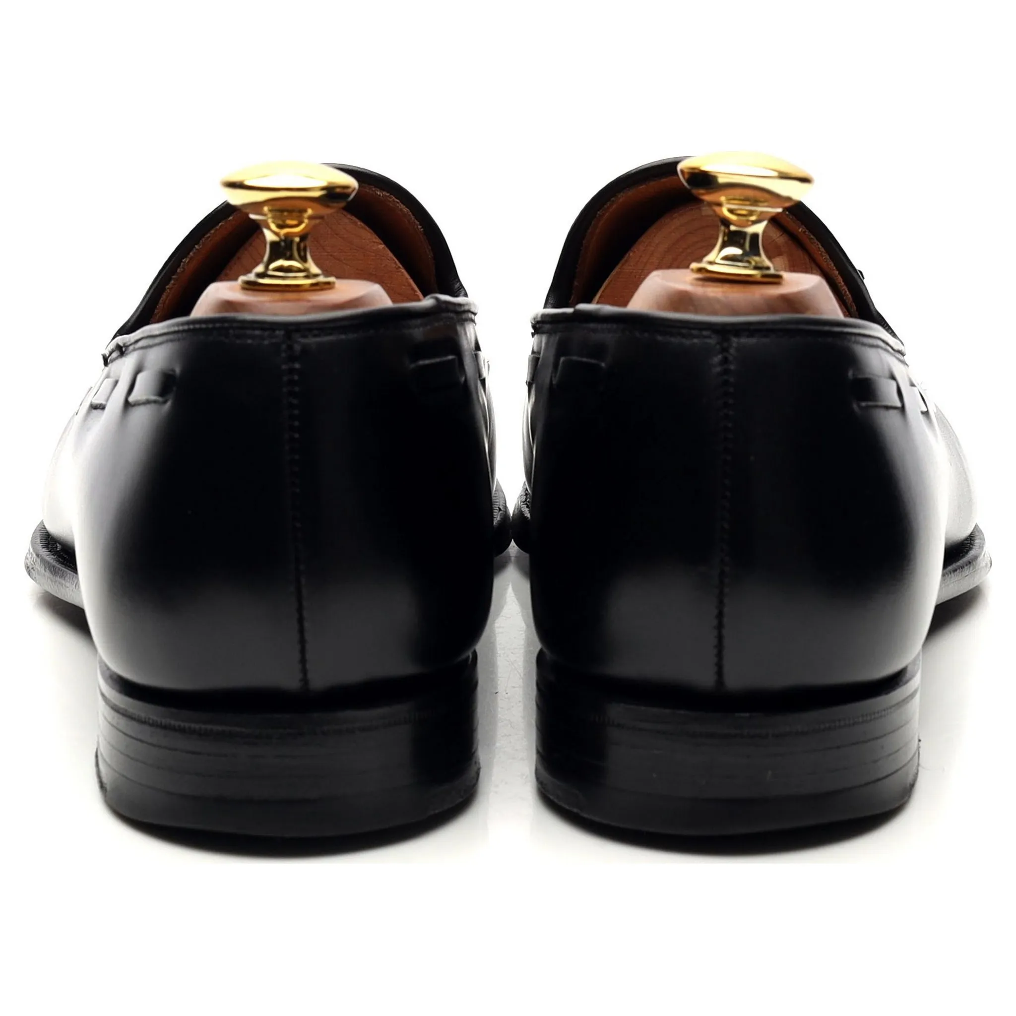 'Vincent' Black Leather Tassel Loafers UK 6 E