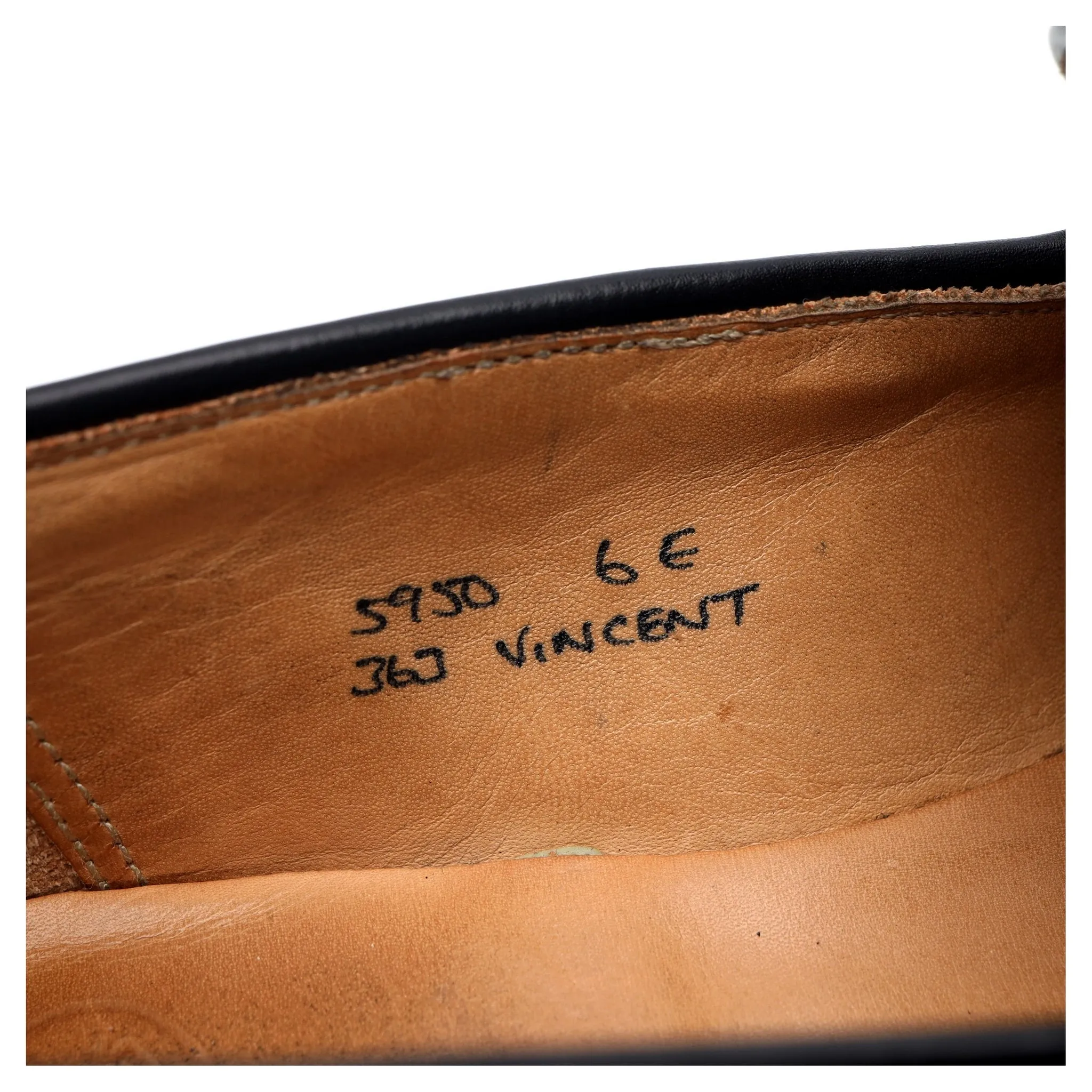 'Vincent' Black Leather Tassel Loafers UK 6 E