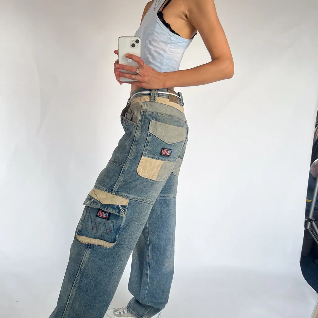 Vintage 90s Blue Tiantangniao Cargo Skater Trousers Pants Jeans (32x30)