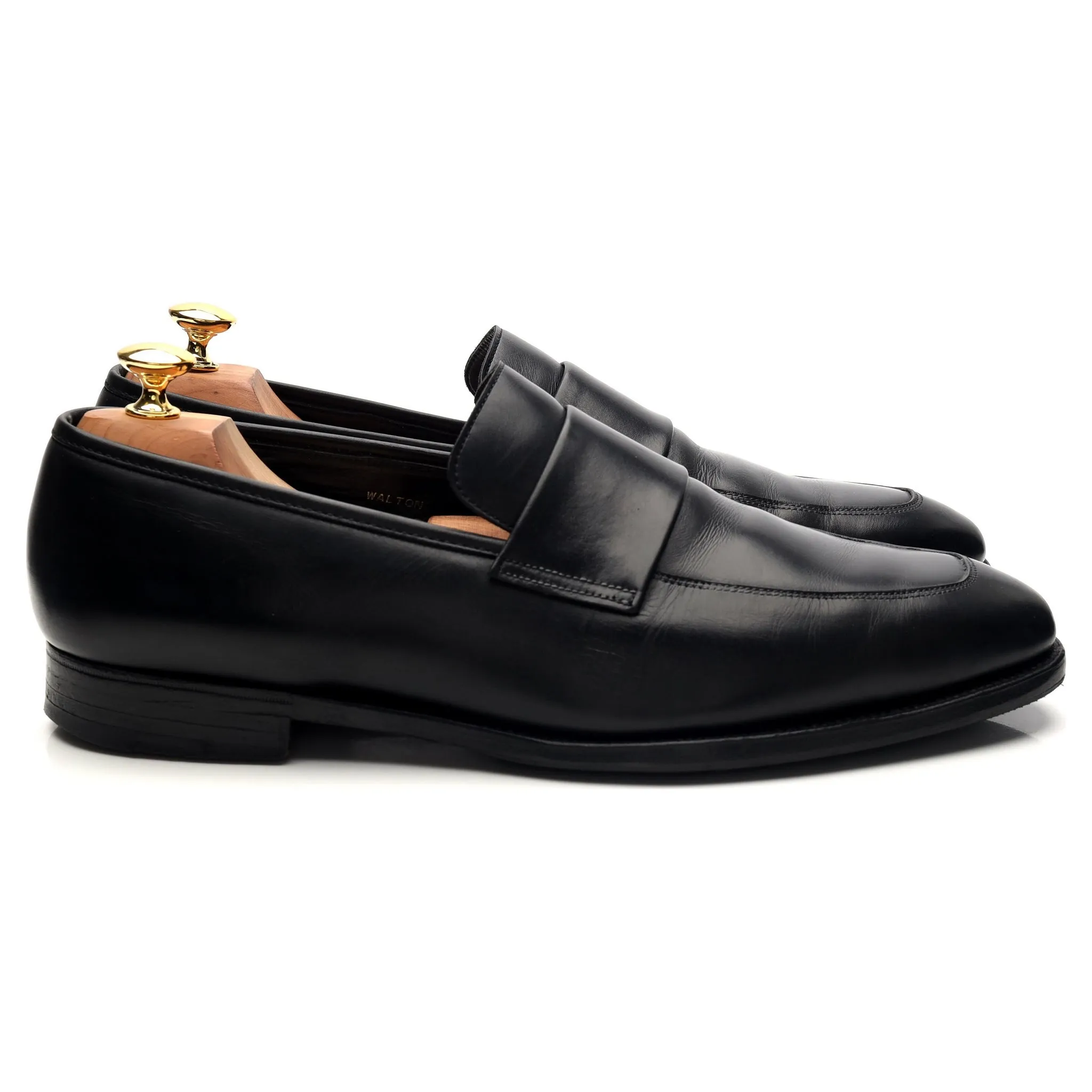 'Walton' Black Leather Loafers UK 11 E