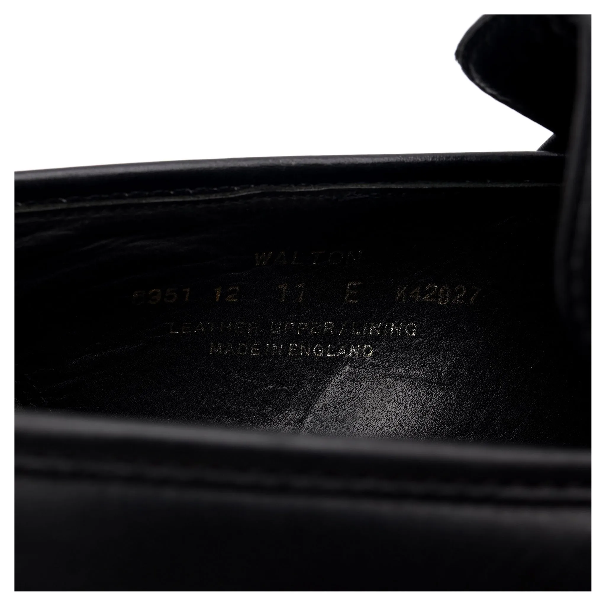 'Walton' Black Leather Loafers UK 11 E