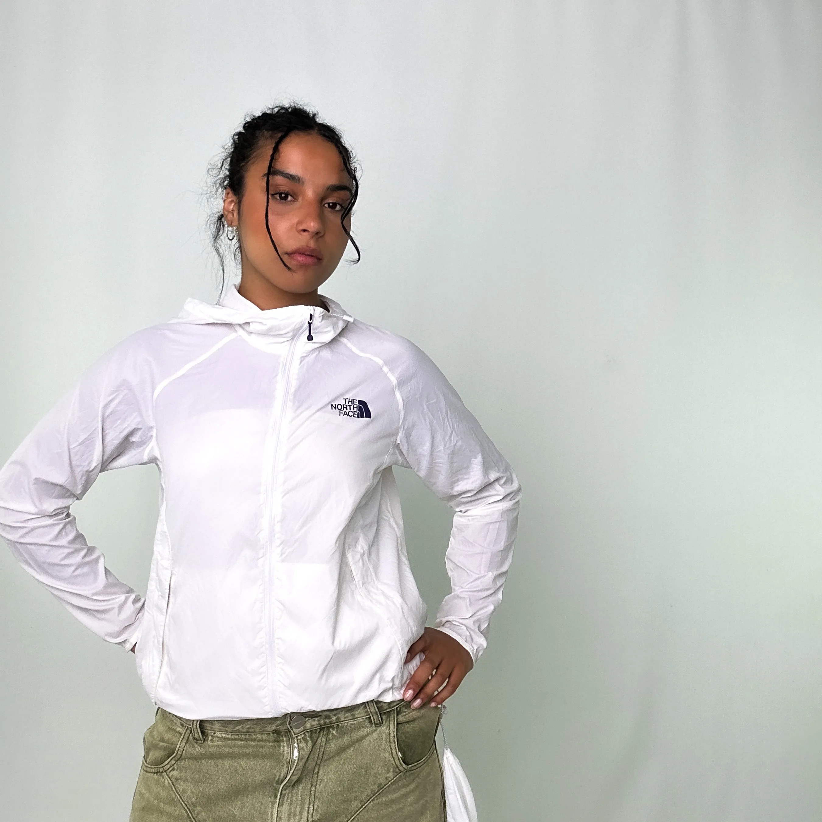 White 90s The North Face Light Rain Jacket (S)