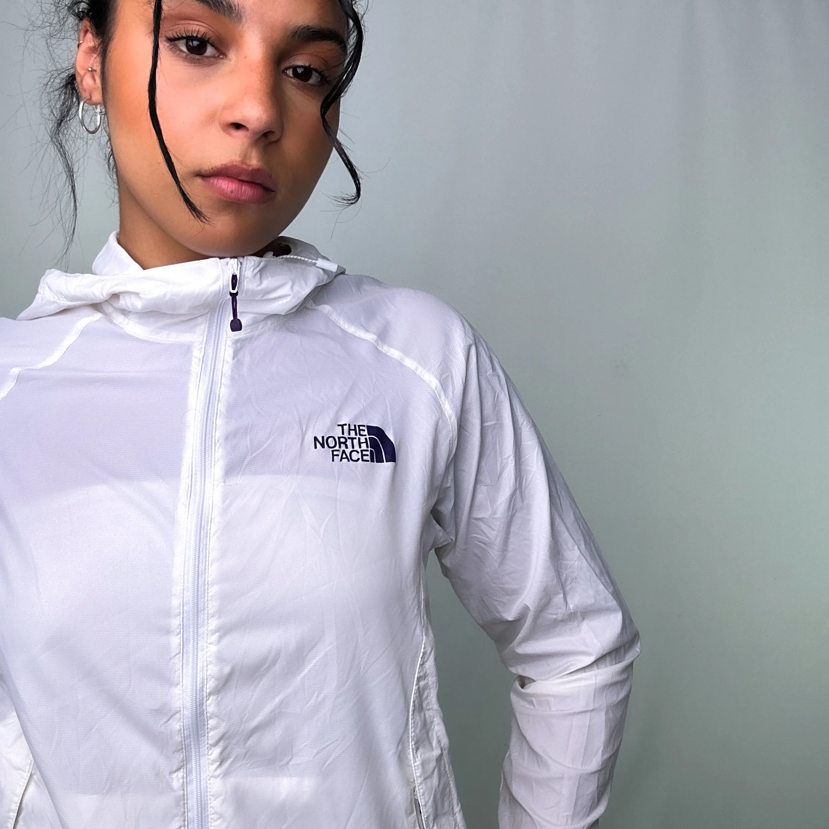 White 90s The North Face Light Rain Jacket (S)