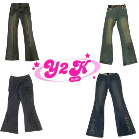 Y2K Grunge Wash Unique Flared Jeans